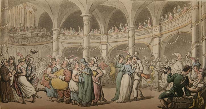 the mask as the scene of folly by Rowlandson