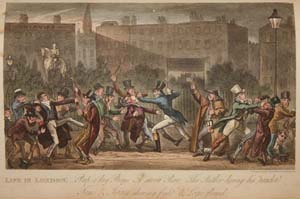 Life in London street fight by G. & R. Cruikshank