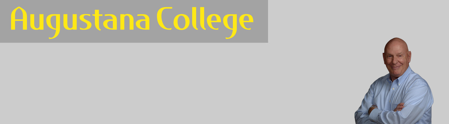 Large featured photo showing professor Bob Tallitsch and the Augustana College, Rock Island logo